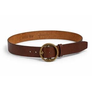 Treasure & Bond Brown Leather Belt Gold Buckle Women’s M 33–39”